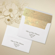 Mariage Floral Élégant Or