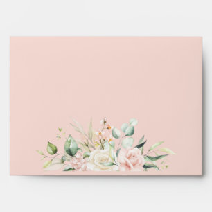 Enveloppe Mariage Floral Élégant rose Chic Customisé
