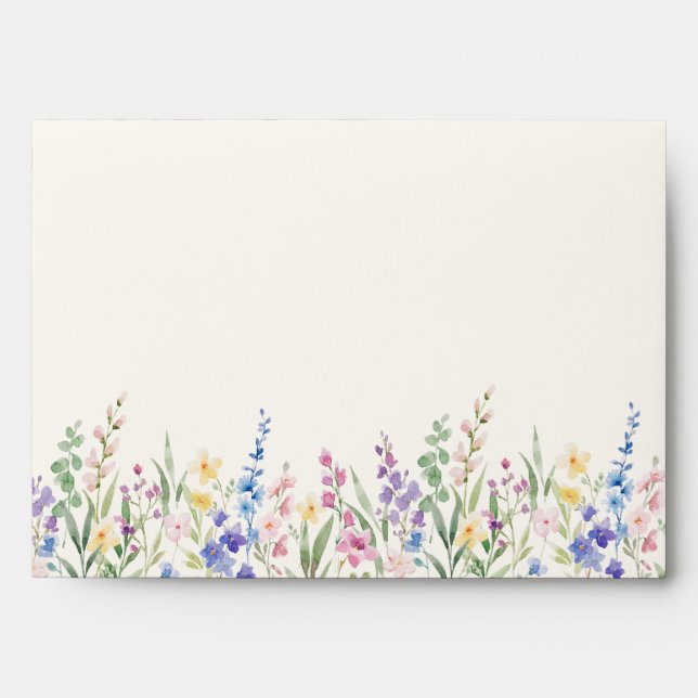Enveloppe Mariage Floral Fleur sauvage rustique (Devant)