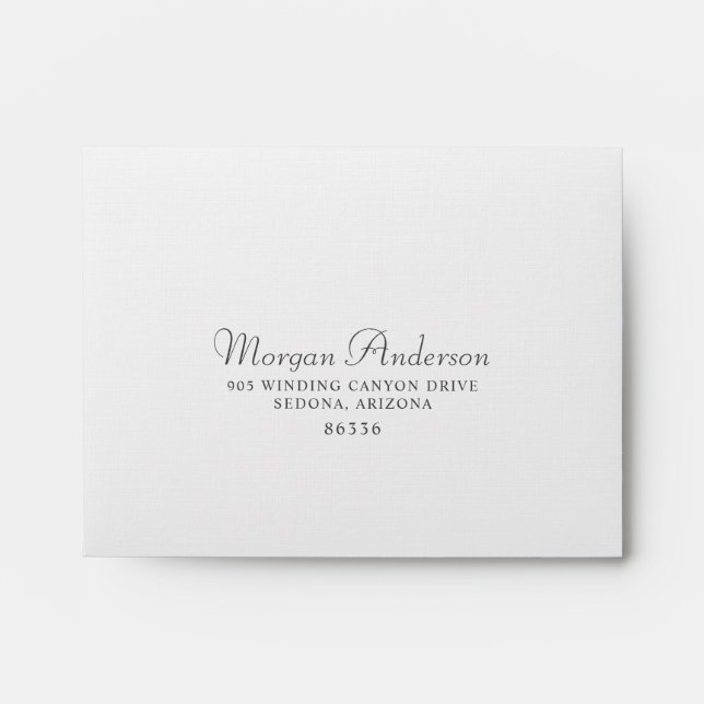 Enveloppe Mariage Floral Linen auto-adressé RSVP (Devant)