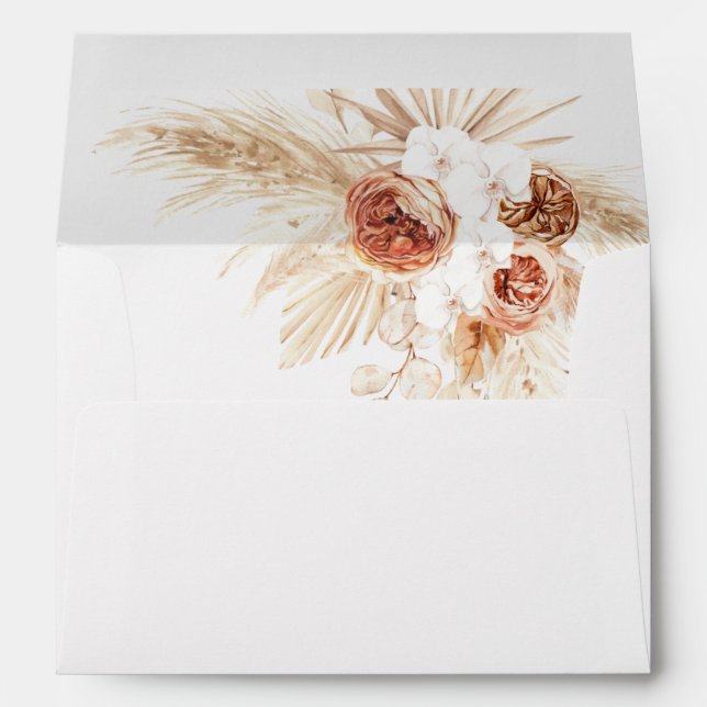 Enveloppe Mariage floral moderne, Pampas Grass (Dos (Bas))