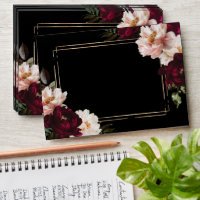 Mariage floral noir noir foncé Moody Bourgogne