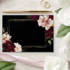 Mariage floral noir noir foncé Moody Bourgogne