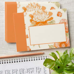 Enveloppe Mariage Floral Orange