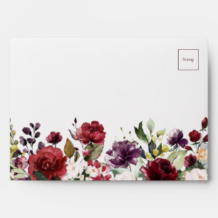 Enveloppe Mariage floral romantique Bourgogne