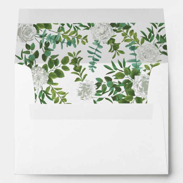 Enveloppe Mariage floral rose noire et blanche (Dos (Bas))