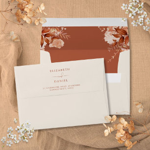 Enveloppe Mariage Floral Rustique d'Automne