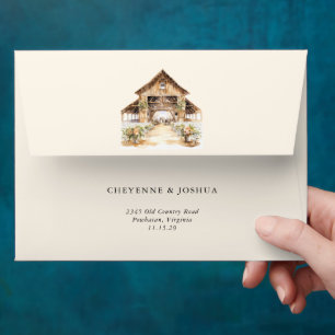 Enveloppe Mariage Floral Rustique Rustique Moderne