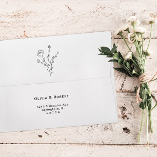Enveloppe Mariage floral rustique simple