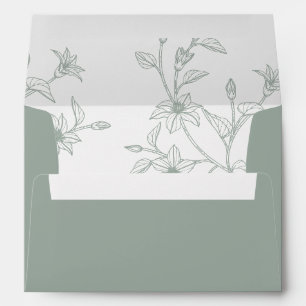 Enveloppe Mariage Floral Sage Green