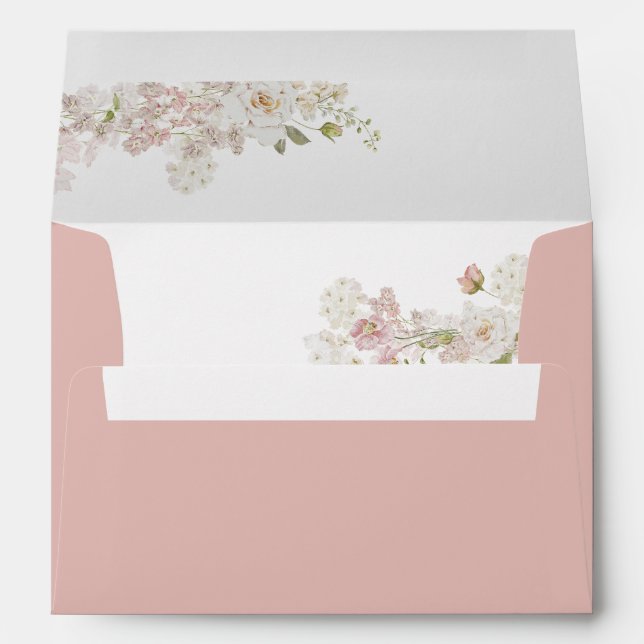Enveloppe Mariage floral souple romantique (Dos (Bas))