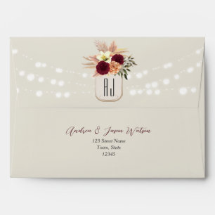 Enveloppe Mariage Floral String Lights