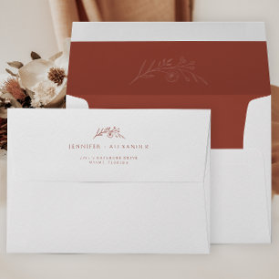 Enveloppe Mariage Floral Terracotta