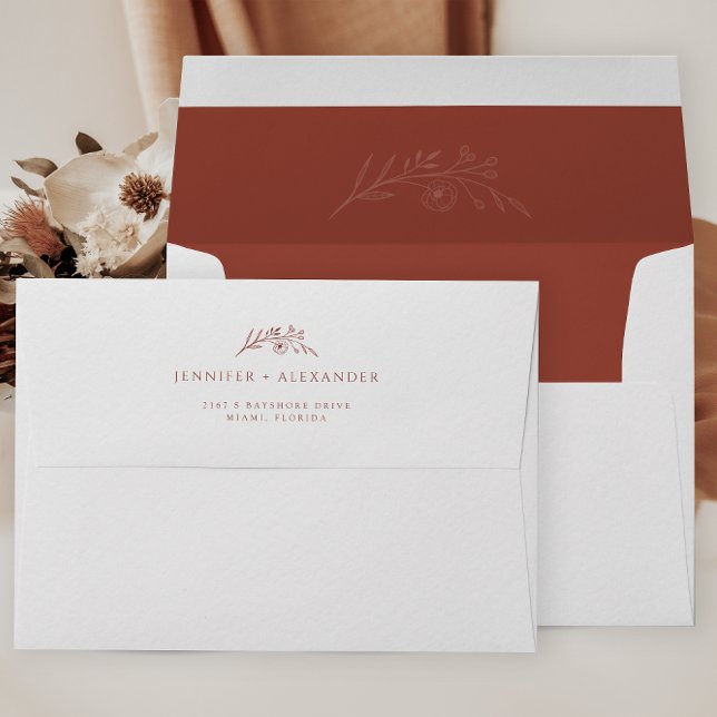 Enveloppe Mariage Floral Terracotta (Créateur téléchargé)