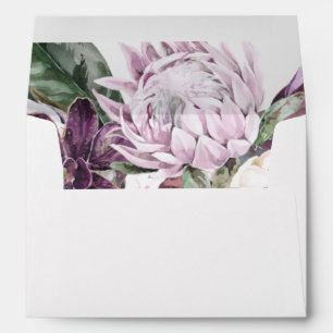 Enveloppe Mariage floral tropical de pourpre et de prune Boh