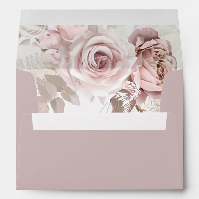 Enveloppe Mariage florale luxueuse (Dos (Bas))