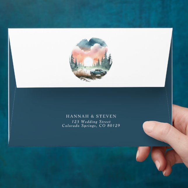 Enveloppe Mariage Forêt 4X4 (Hand)