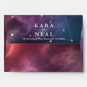 Enveloppe mariage Galaxy Stars Nebula Constellatio