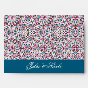Enveloppe Mariage géométrique en treillis marocain