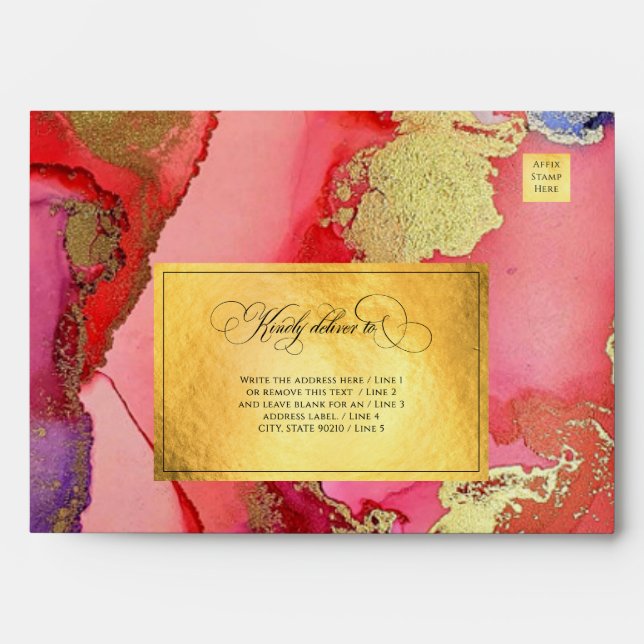 Enveloppe Mariage Gold de luxe (Devant)