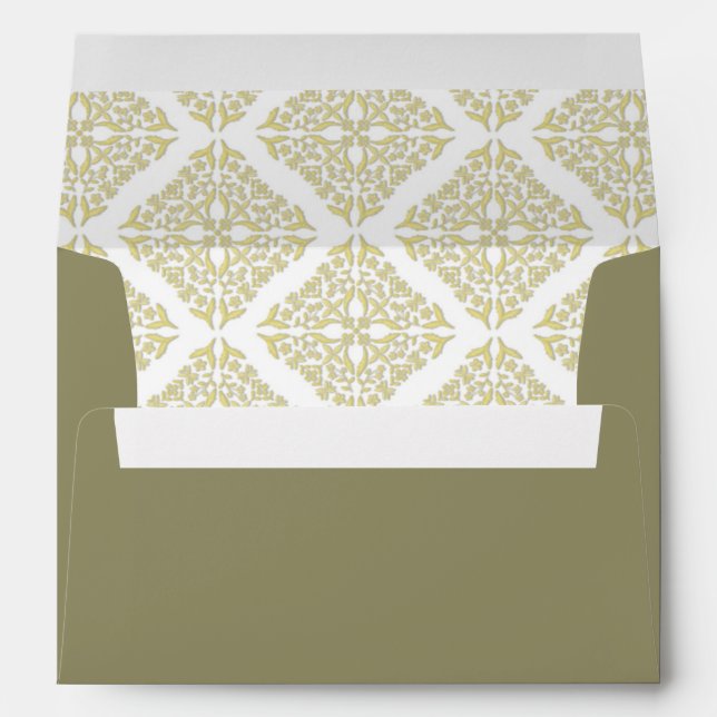Enveloppe Mariage Gold Filigree (Dos (Bas))