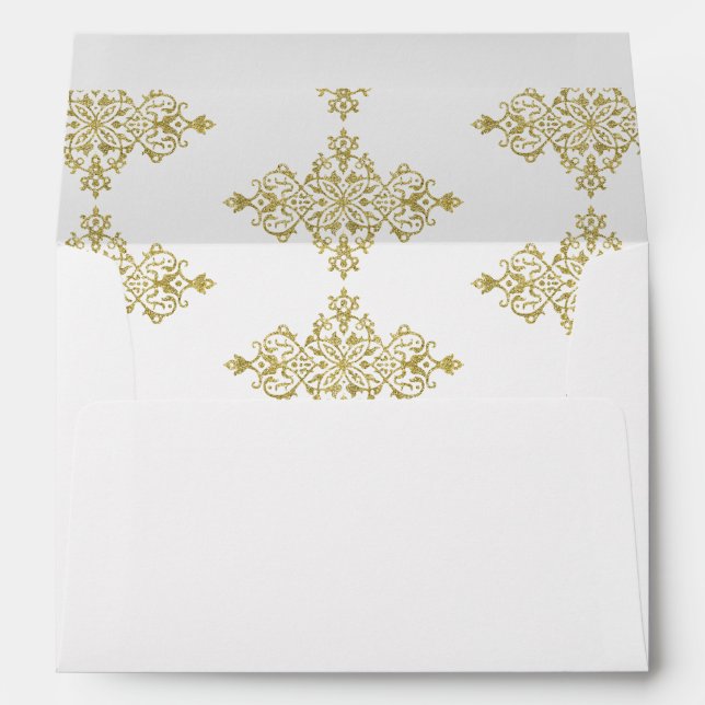 Enveloppe Mariage Gold Glitz (Dos (Bas))