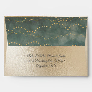 Enveloppe Mariage Gold Metallic Green Fairy