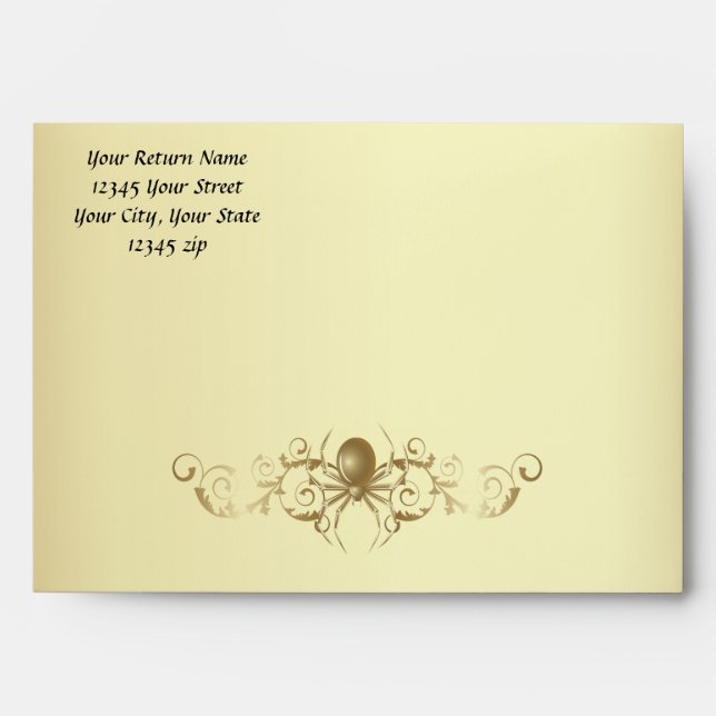 Enveloppe Mariage Gold Spider (Devant)
