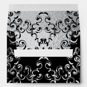 Enveloppe Mariage gothique argenté et noir