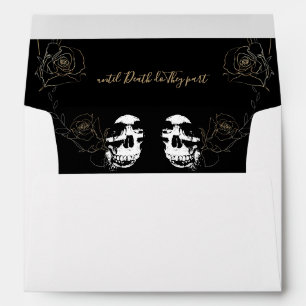 Enveloppe Mariage gothique floral du crâne