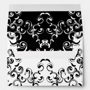 Enveloppe Mariage gothique noir et blanc