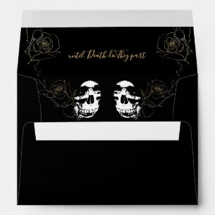 Enveloppe Mariage gothique noir floral