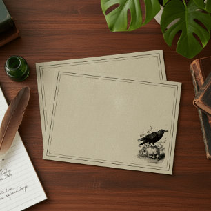 Enveloppe Mariage gothique noir vintage Toile Corbeau Tan