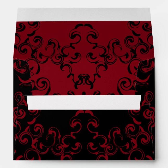 Enveloppe Mariage gothique rouge et noir (Dos (Bas))