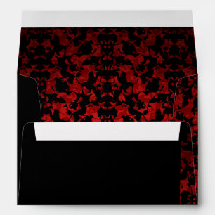 Enveloppe Mariage gothique rouge foncé