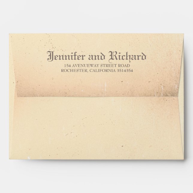 Enveloppe Mariage gothique Vintage (Dos (Haut rabat))
