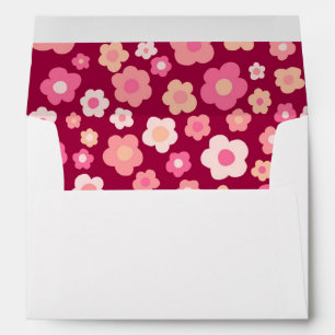 Enveloppe Mariage gras et rose rouge rétro