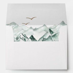 Enveloppe Mariage Green et Gold Mountain