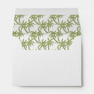 Enveloppe Mariage Green Tropical Twin Palm Trees