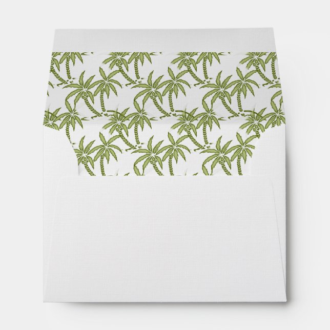 Enveloppe Mariage Green Tropical Twin Palm Trees (Dos (Bas))
