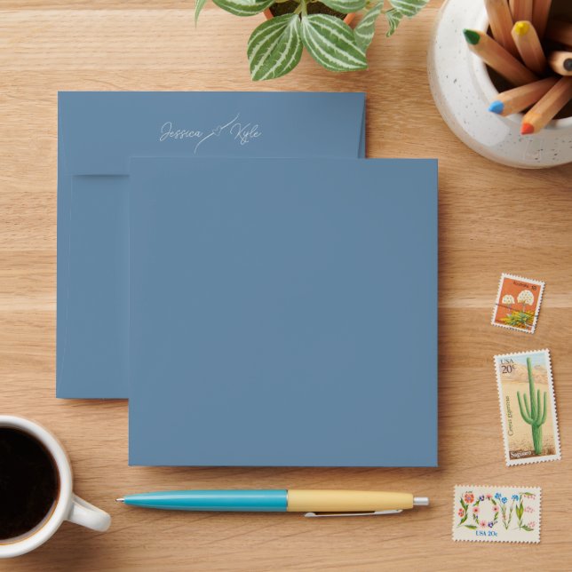 Enveloppe Mariage gris ardoise bleu (Desk)