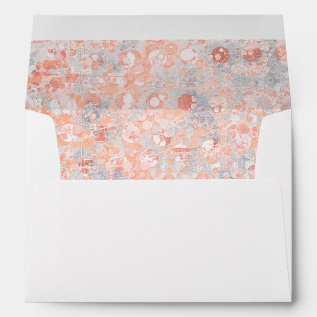 Enveloppe mariage gris et rose corail (Dos (Bas))