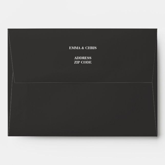 Enveloppe Mariage gris foncé (Dos (Haut rabat))