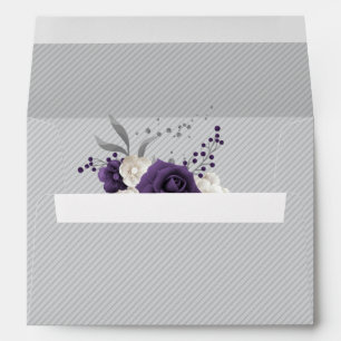 Enveloppe mariage gris pourpre et poussiéreux