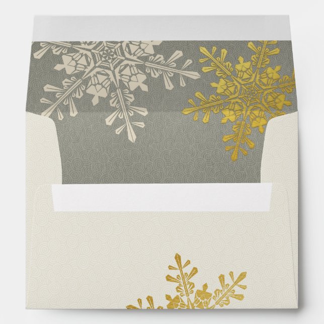 Enveloppe Mariage hivernal Silver Gold (Dos (Bas))