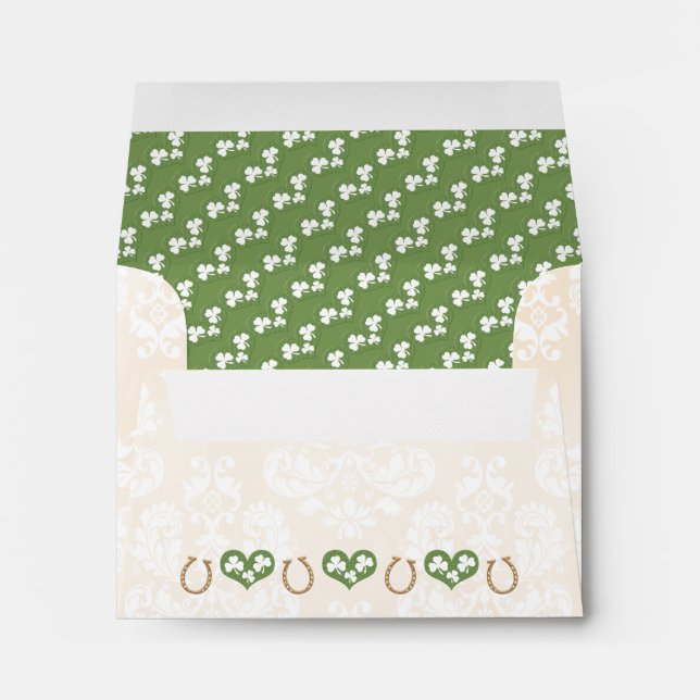 Enveloppe Mariage HORSESHOE ET SHAMROCK RSVP (Dos (Bas))