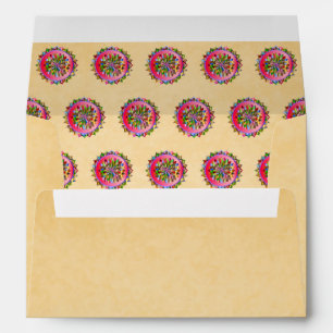 Enveloppe Mariage indien ethnique de motif vibrant de