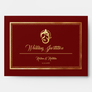 Enveloppe Mariage indien Luxe Ethnique 