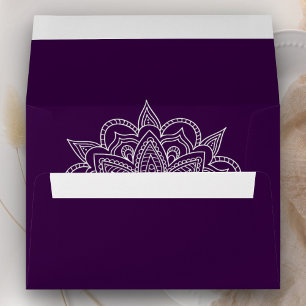 Enveloppe Mariage indien purple de Henna Mandala