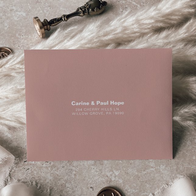 Enveloppe Mariage initiale en terre cuite élégante (Créateur téléchargé)